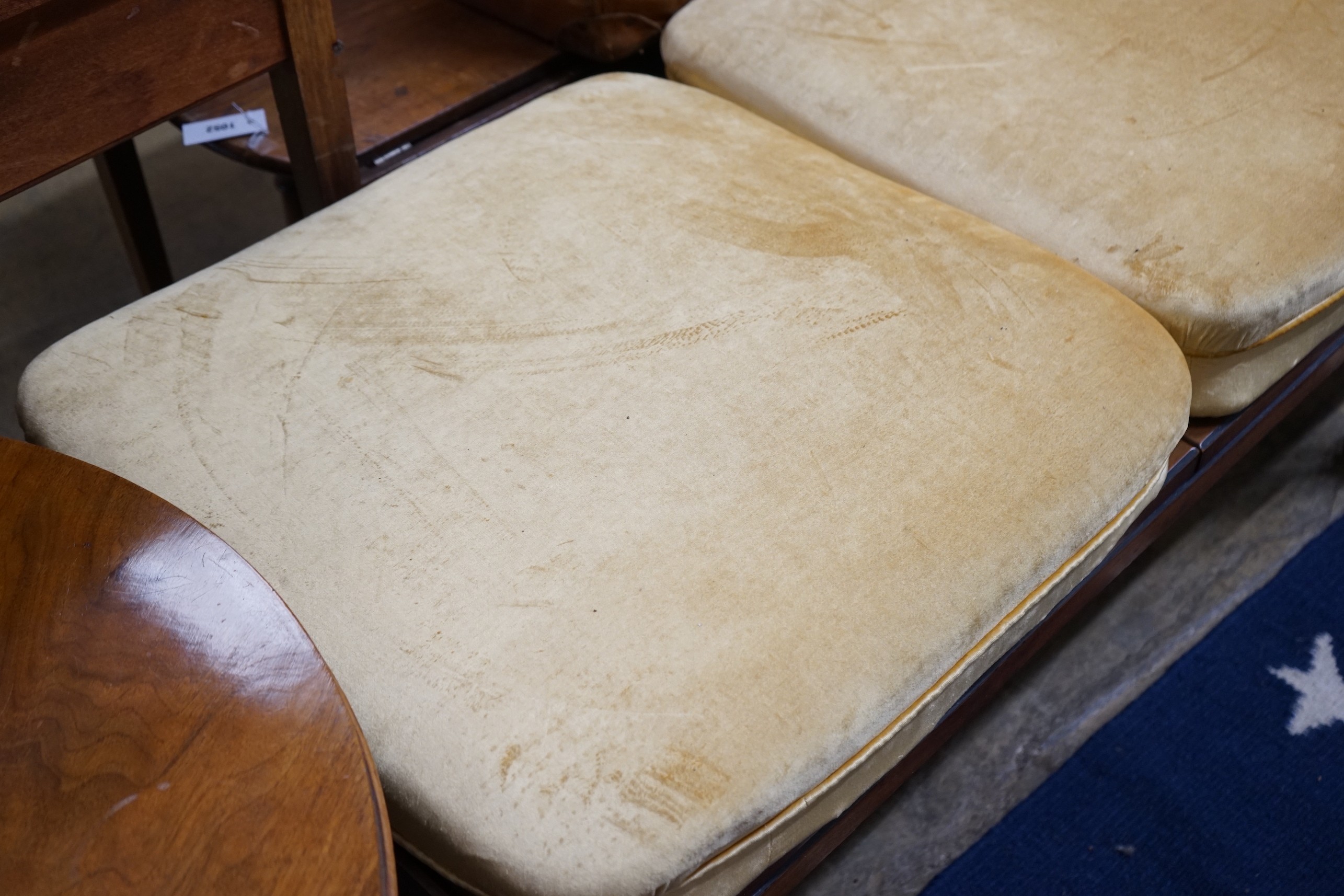 A Victorian mahogany folding campaign daybed, length 200cm